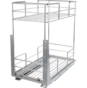 Odpadkový koš Interex design Výsuvný dvojitý koš s tlumením ALADO / Lesklý chrom 300 mm