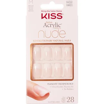 Umělé nehty KISS Salon Acrylic French Nude 64268 28 ks