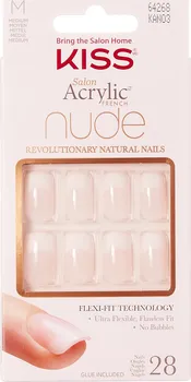 Umělé nehty KISS Salon Acrylic French Nude 64268 28 ks