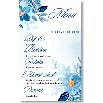 Party nádobí Personal Menu - Modré květiny Zvolte množství: od 1 ks do 10 ks