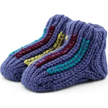 Kojenecké ponožky pletené 0-6 měsíců lila