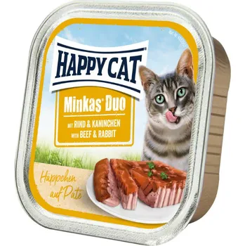 Krmivo pro kočku Happy Cat Minkas Duo - Hovězí & Králík 16x100g