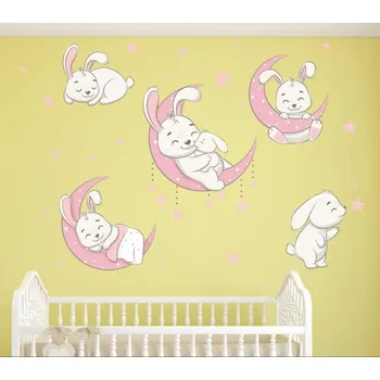Samolepící dekorace Samolepící dekorace na zeď /králíček na obloze