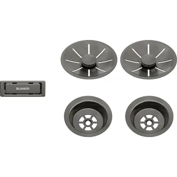 Kuchyňský dřez Sada komponent Blanco InFino v provedení Satin dark steel, pro dvě vaničky 206901