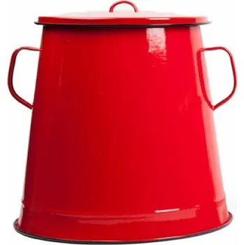 Konvička na mléko Hrnec na sádlo 5 L čvn/šedý mramor (smaltovaná nádoba na sádlo 5 L červená hrnec dostatečně prostorný pro větší množství sádla)