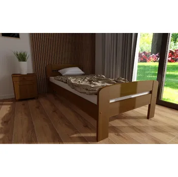 Postel Postel z masivu borovice Bohdana 90x200 cm dub + rošt ZDARMA