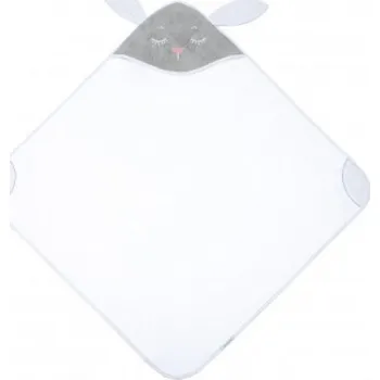 Canpol babies Měkká osuška s šedou kapucí a ušima 100x100cm KRÁLÍČEK