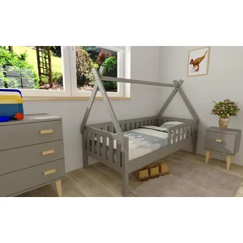 Postel Postel z masivu Pavlík 180/80 cm + rošt ZDARMA - šedá