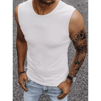 Pánské tričko Pánské tričko bez rukávů bílé Dstreet RX3491