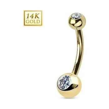Piercing ZL01091C-YG Zlatý piercing do pupíku banánek, Au 585/1000