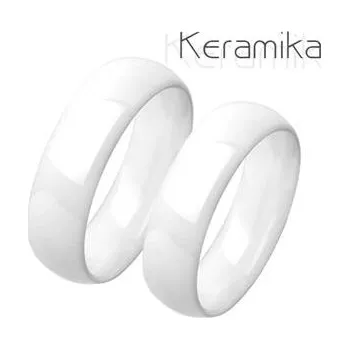 Prsten KM1013-6 Keramické snubní prsteny bílé - pár