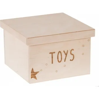 Úložný box Dřevěný box na hračky TOYS - 22x22x15 cm