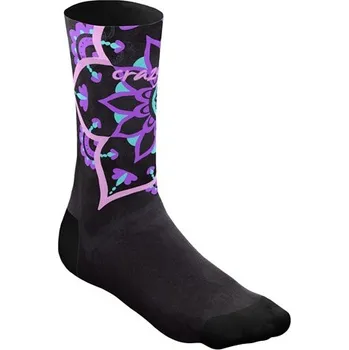 Dámské ponožky Crazy ponožky Recycled - černá/fialová mandala Velikost: M