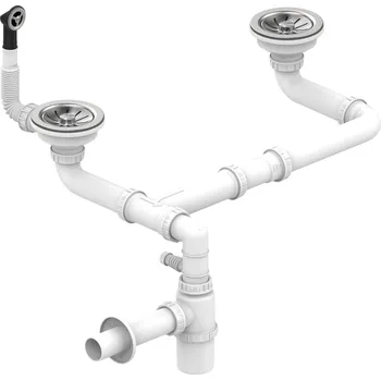 Odtoková souprava pro dvoudřez Teka 61001404, Helixpro, kulatý přepad