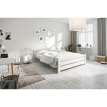 Postel Postel Kassandra masiv smrk 80x200 cm bílá + rošt ZDARMA