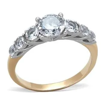 Prsten AL-0020-55 Ocelový prsten se zirkony