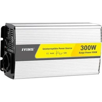 Měnič napětí Měnič 12V/230V+UPS 300W, JYINS, čistá sinusovka, zásuvka EURO