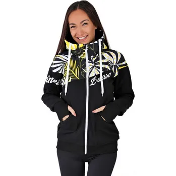 Dámská mikina Dámská softshell bundomikina s kapucí na zip Barrsa Double Soft Script Black / Grafic / Yellow S