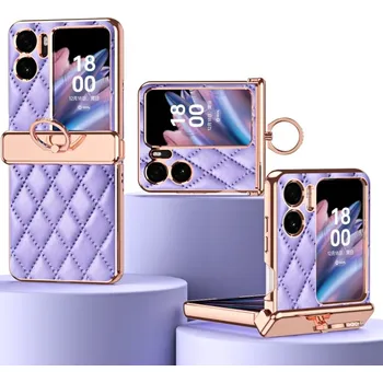 Pouzdro na tablet VSECHNONAMOBIL 58309 LATTICE RING Ochranný obal s držákem OPPO Find N2 Flip fialový