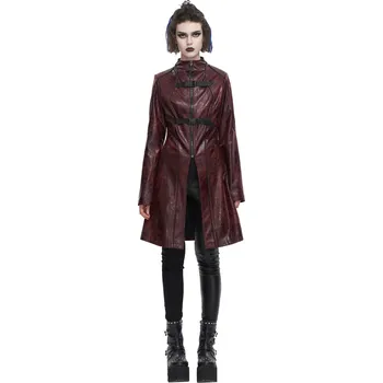 Dámský kabát kabát dámský DEVIL FASHION - Irregular - RED - M