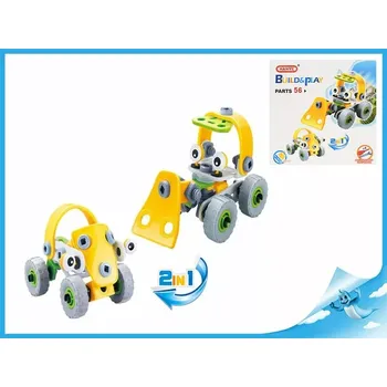 ostatní stavebnice Mikro Trading Stavebnice 2v1 auto/stavební stroj šroubovací 56 dílků v krabičce