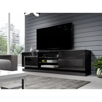 Televizní stolek Mirjan Agnes 200 černý / černý lesk