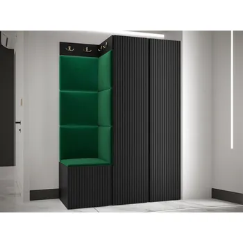 Předsíňová stěna Předsíňová sestava Towiro Slim XXIII, Barva: černá, Barva látek:: Manila 35 MIRJAN 5903211221682