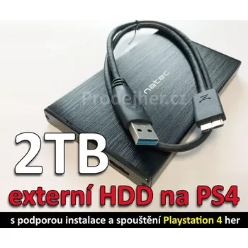 Externí pevný disk 2TB externí harddisk na Playstation 4 hry (PS4 externí harddisk 2TB na instalaci Playstation 4 her)