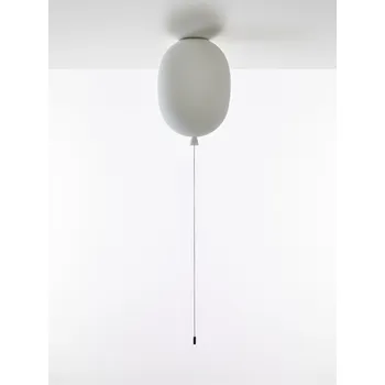 Brokis Stropní svítidlo Memory Ceiling 300 PC1333, 1xE27 Barva skla: Červená - triplex opál, Koncovka: Černá, Povrchová úprava skla: Matovaný oboustranný povrch skloviny