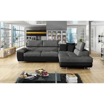 Obývací pokoj Rohová sedací souprava do obývacího pokoje Alvin Sale, Potah: ekokůže Soft 011 + Lux 06 + ekokůže Soft 011, Strana: pravá MIRJAN 5902928814163