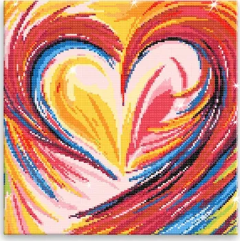 Diamantové malování Diamantové malování - Fénixovo srdce - 40x40 cm, bez dřevěného rámu - CZ výroba