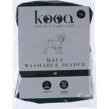 kalhotky pro psa kooa Pratelná plena pro psí samce zelená/bílá