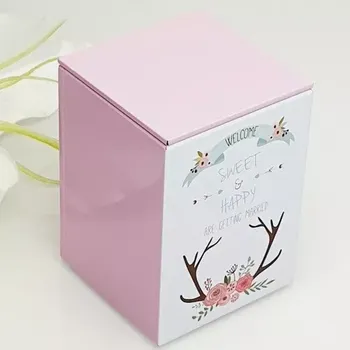 Dárková krabička Kovová dárková krabička - Happy Wedding růžová