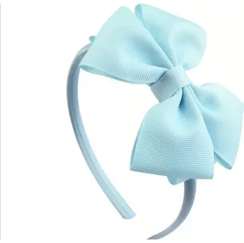 Dětská vlasová čelenka s mašličkou světle modrá (Vlasové doplňky )