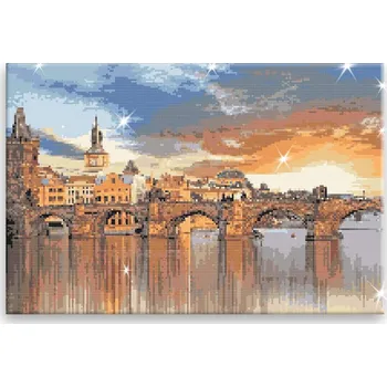 Diamantové malování Diamantové malování - Karlův most - 60x40 cm, bez dřevěného rámu - CZ výroba