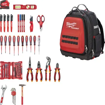 Milwaukee 4932498407 Kompaktní batoh Packout™ pro elektrikáře (Sada 76 dílů)