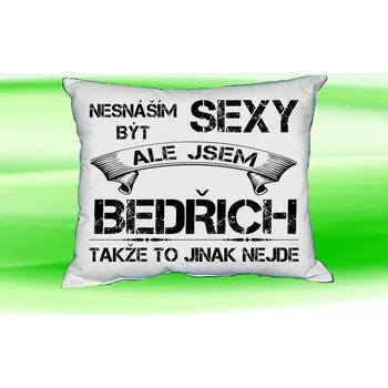 Dekorativní polštářek Polštář se jménem BEDŘICH (Polštářek nesnáším být sexy )