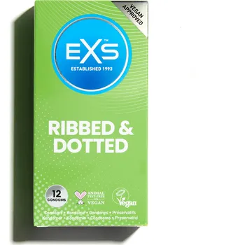 EXS Ribbed & Dotted - vroubkované kondomy, 12 ks