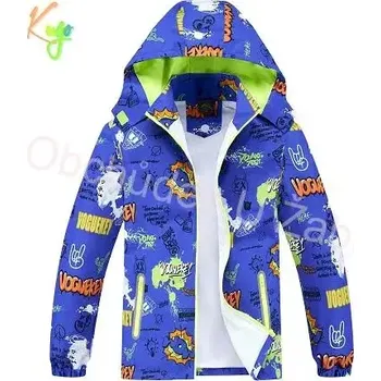 Chlapecká bunda šusťáková jarní/letní modrá KUGO B2871 (- bunda se síťovanou podšívkou)