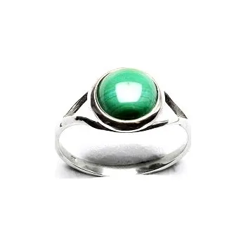 Prsten Stříbrný prsten, přírodní malachit, T 1503 poslední kus