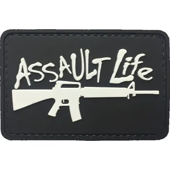 Nášivka WARAGOD Nášivka 3D Assault Life černá 7.5x5cm