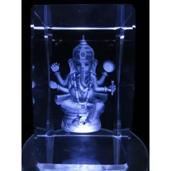 Okenní dekorace Krystal 3D Ganesh 5 x 5 x 8 cm