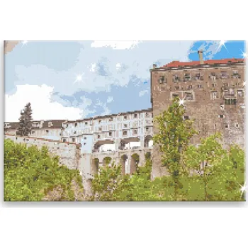 Diamantové malování Diamantové malování - Hrad a zámek Český Krumlov - 60x40 cm, bez dřevěného rámu - CZ výroba