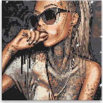 Diamantové malování Diamantové malování - Tattoo 03 - 40x40 cm, bez dřevěného rámu - CZ výroba