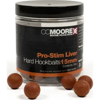 Boilies CC Moore Tvrzené Boilie Pro-Stim Liver Hard Hookbaits - 15 mm 50 ks