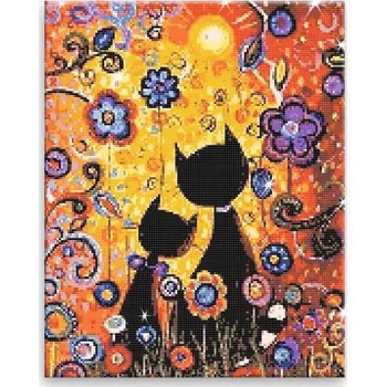 Diamantové malování Diamantové malování - Kočičí pohádka - 40x50 cm, bez dřevěného rámu - CZ výroba