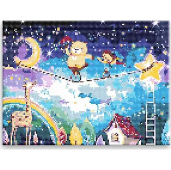 Diamantové malování Diamantové malování - Cirkus - 40x30 cm, bez dřevěného rámu - CZ výroba