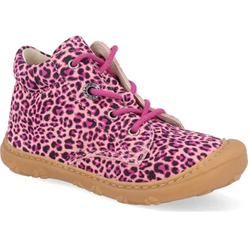 Barefoot dětské kotníkové boty Ricosta - Pepino Dots blush Leocino M růžové Velikost: 23