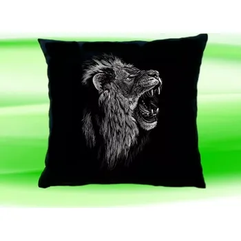 Dekorativní polštářek Polštářek HLAVA LVA černý (polštář vel. 45X45cm)