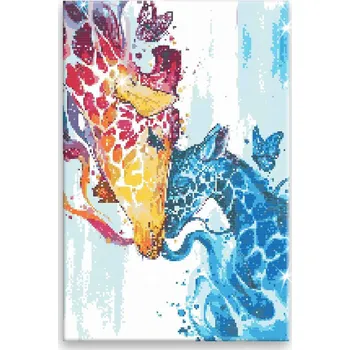 Diamantové malování Diamantové malování - Žirafí láska - 40x60 cm, bez dřevěného rámu - CZ výroba